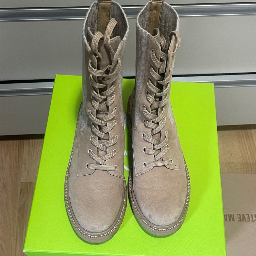 Sam Edelman Beige Lace-Up Women's Boots
